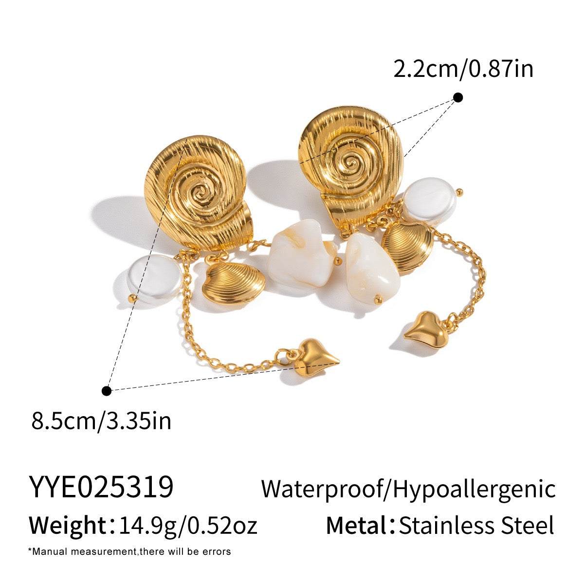 Swirl shell earrings