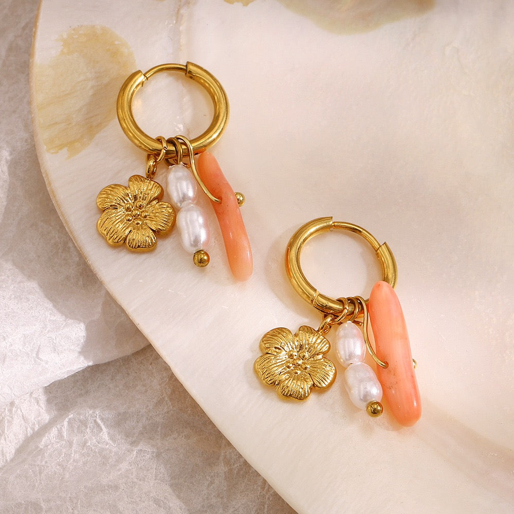 Champagne flower hoops