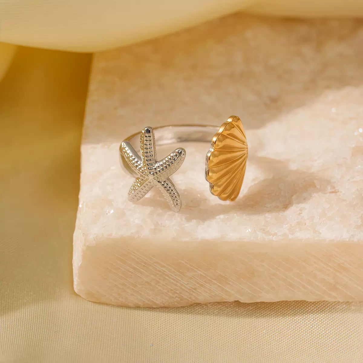Beachside star shell rings collection