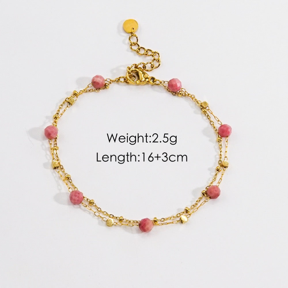 Natural stones layer bracelet