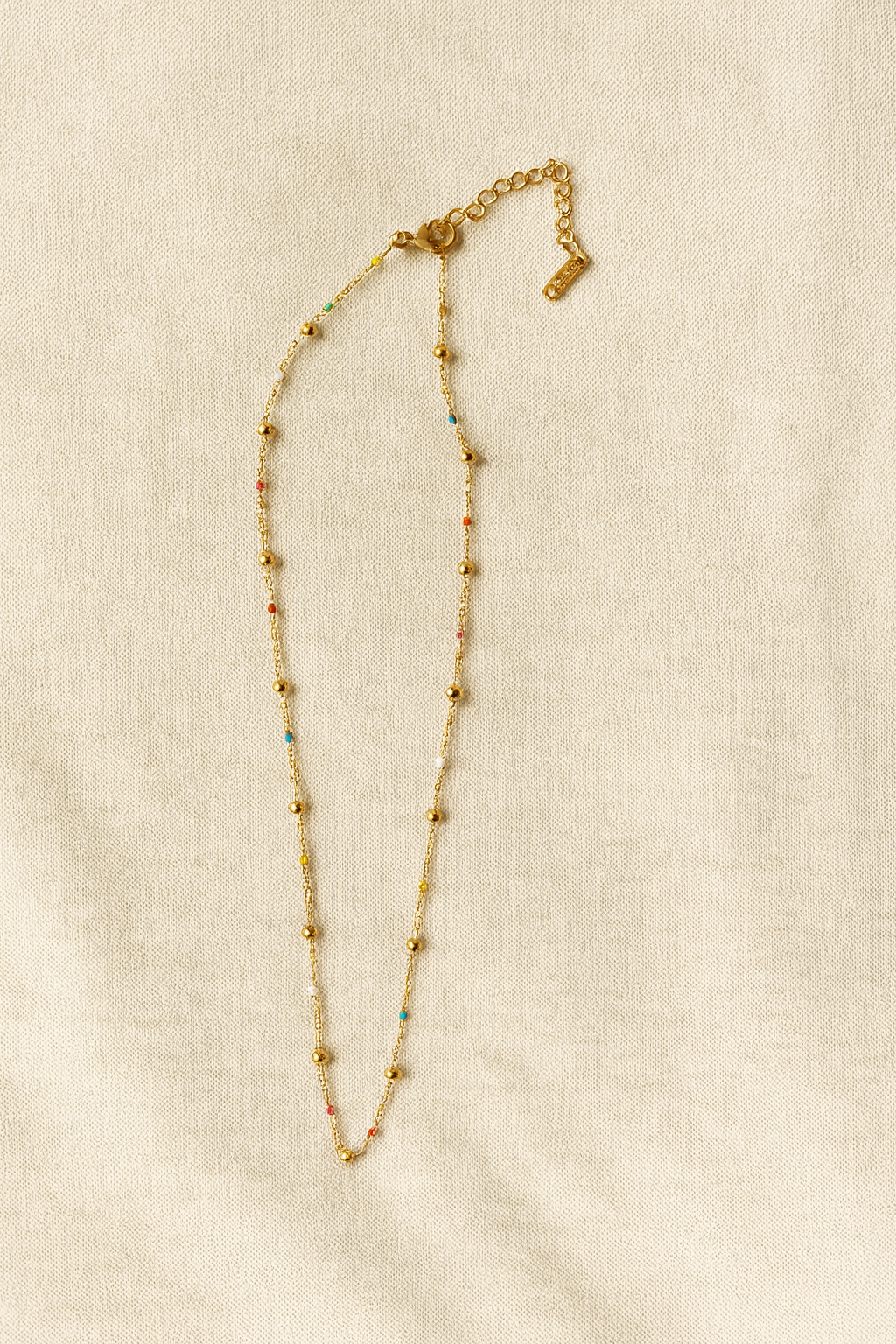 Dainty rainbow beady necklace