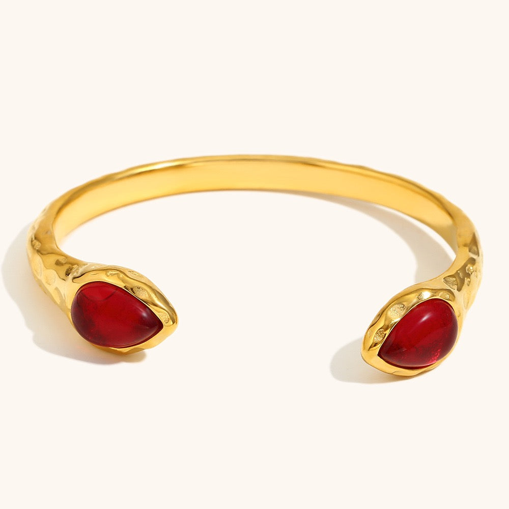 Double stone gold bangles