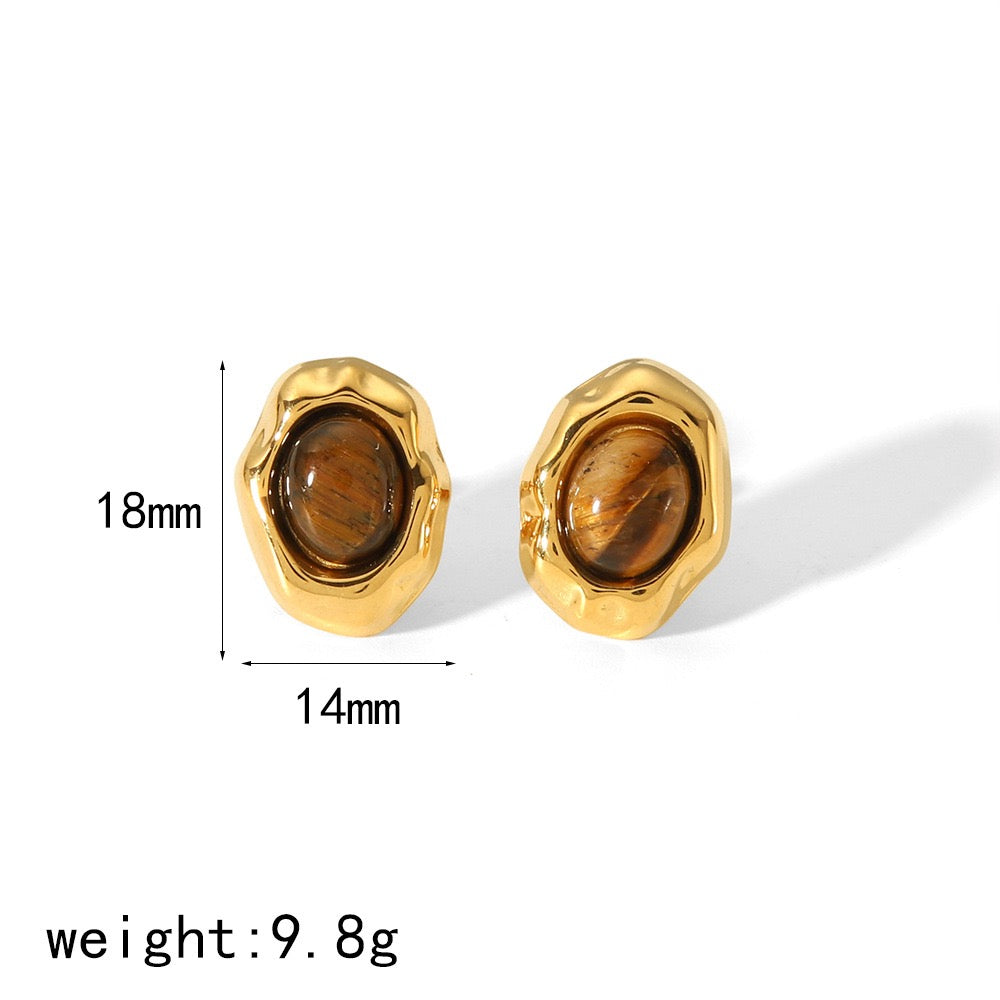 Square stone earrings