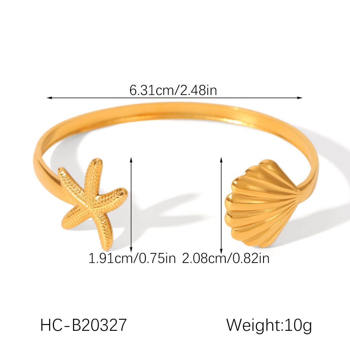 Two tones shell bangle