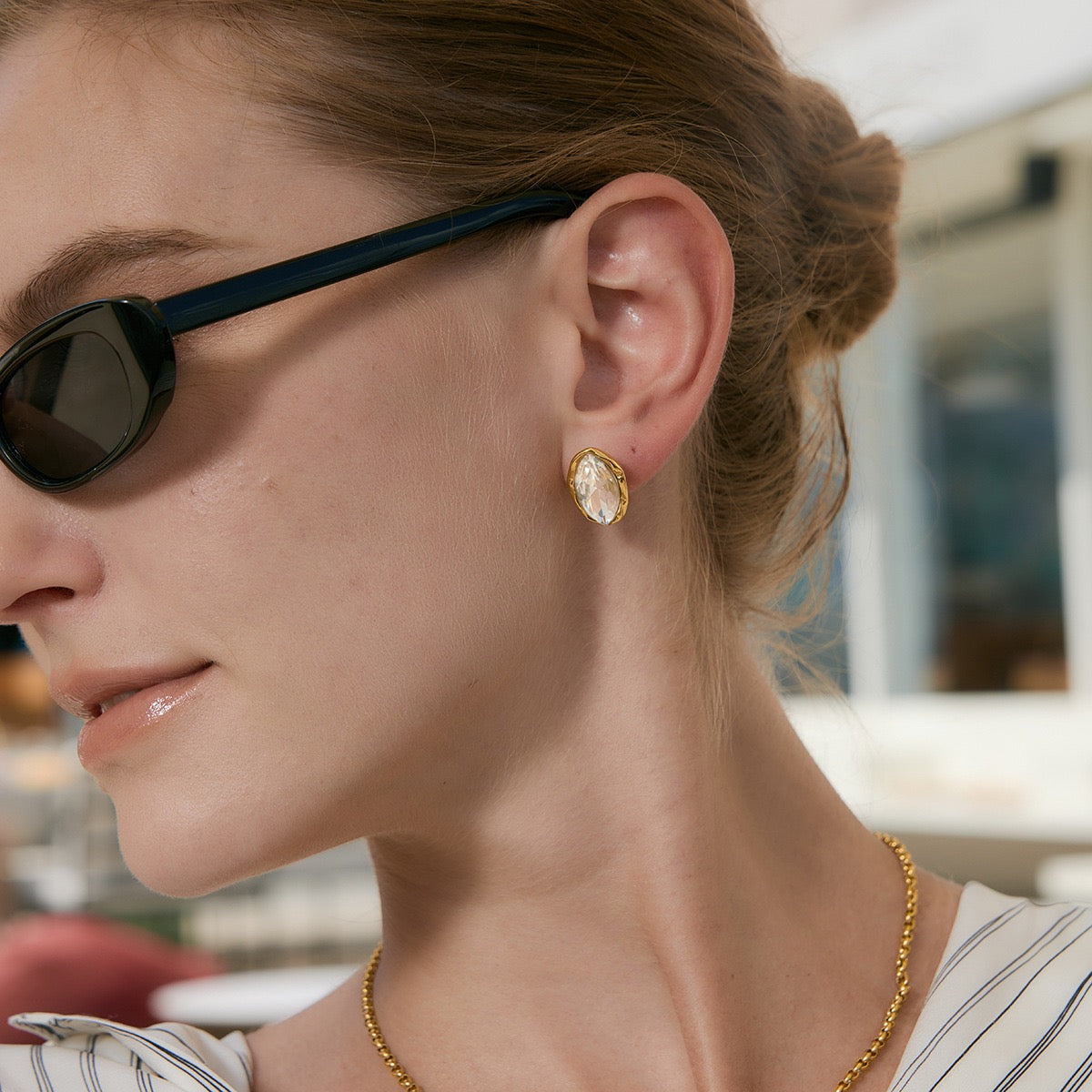 Big horse eyes rock earrings