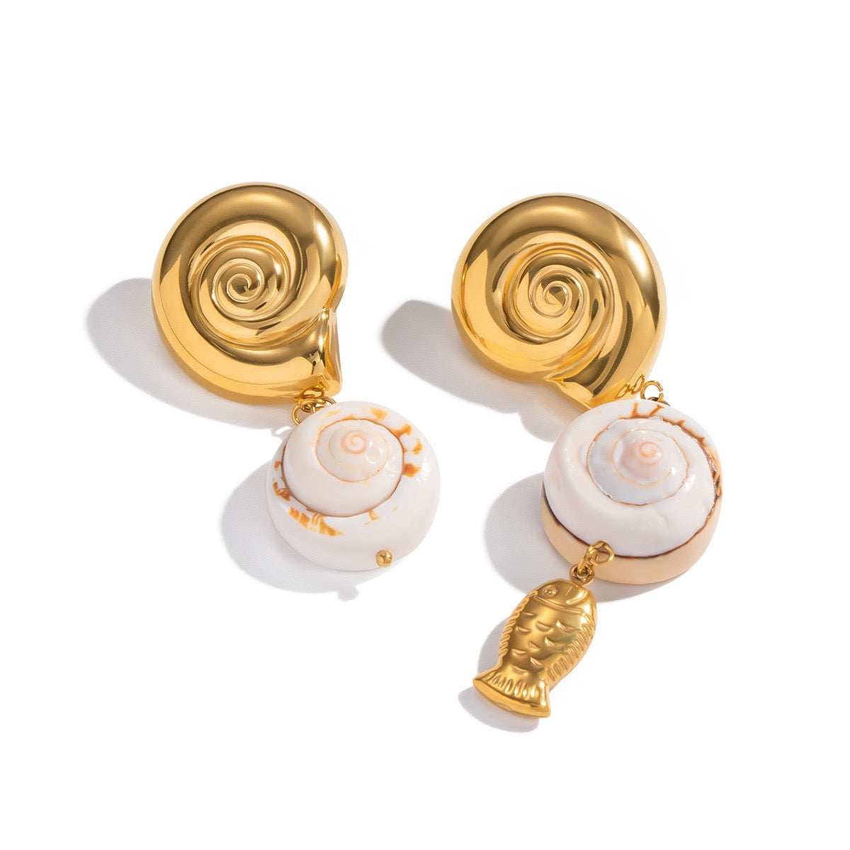 Swirl shell earrings