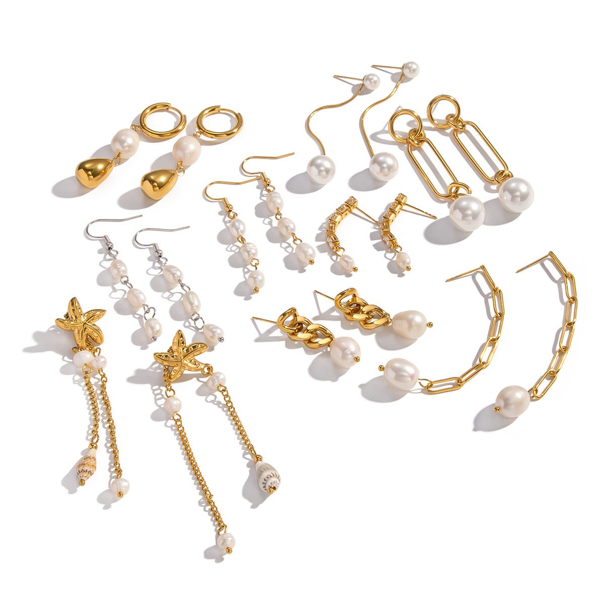 Natural shell swirl earrings