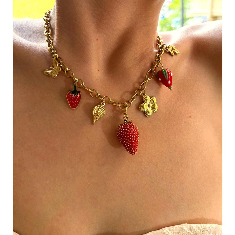 Strawberry charm set