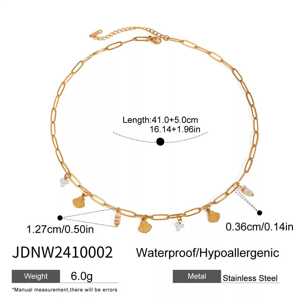 Dainty charm white rope necklace