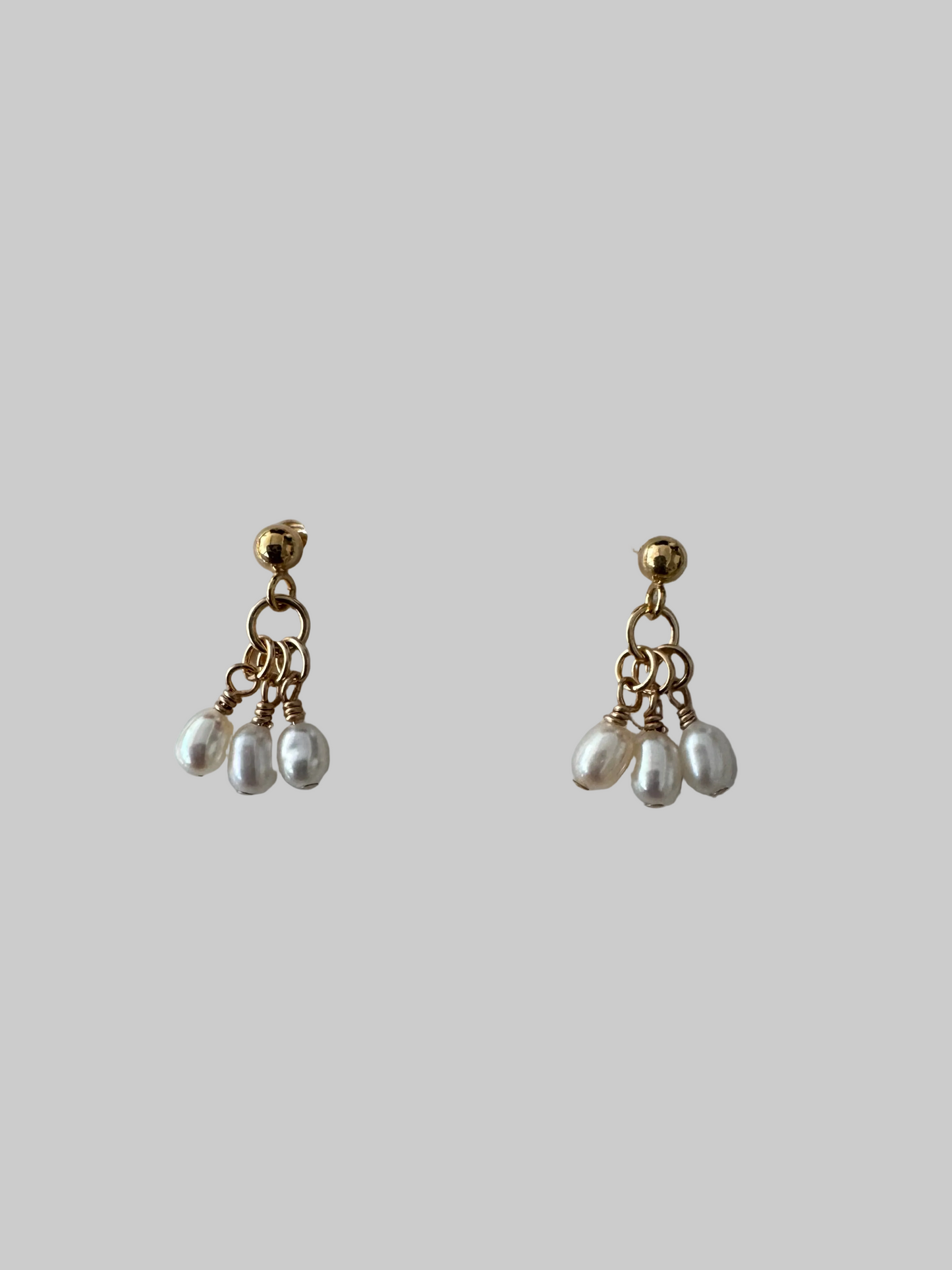 14k gold filled dainty pearly earrings