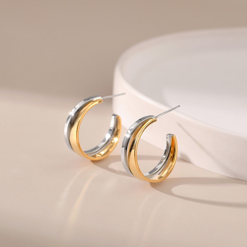 Hallie Gold and silver hoops collection