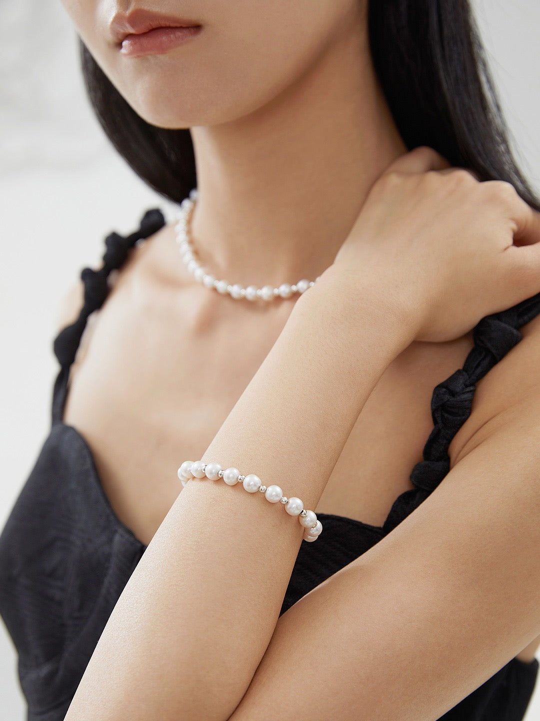 Kataie Beady silver Pearl bracelet
