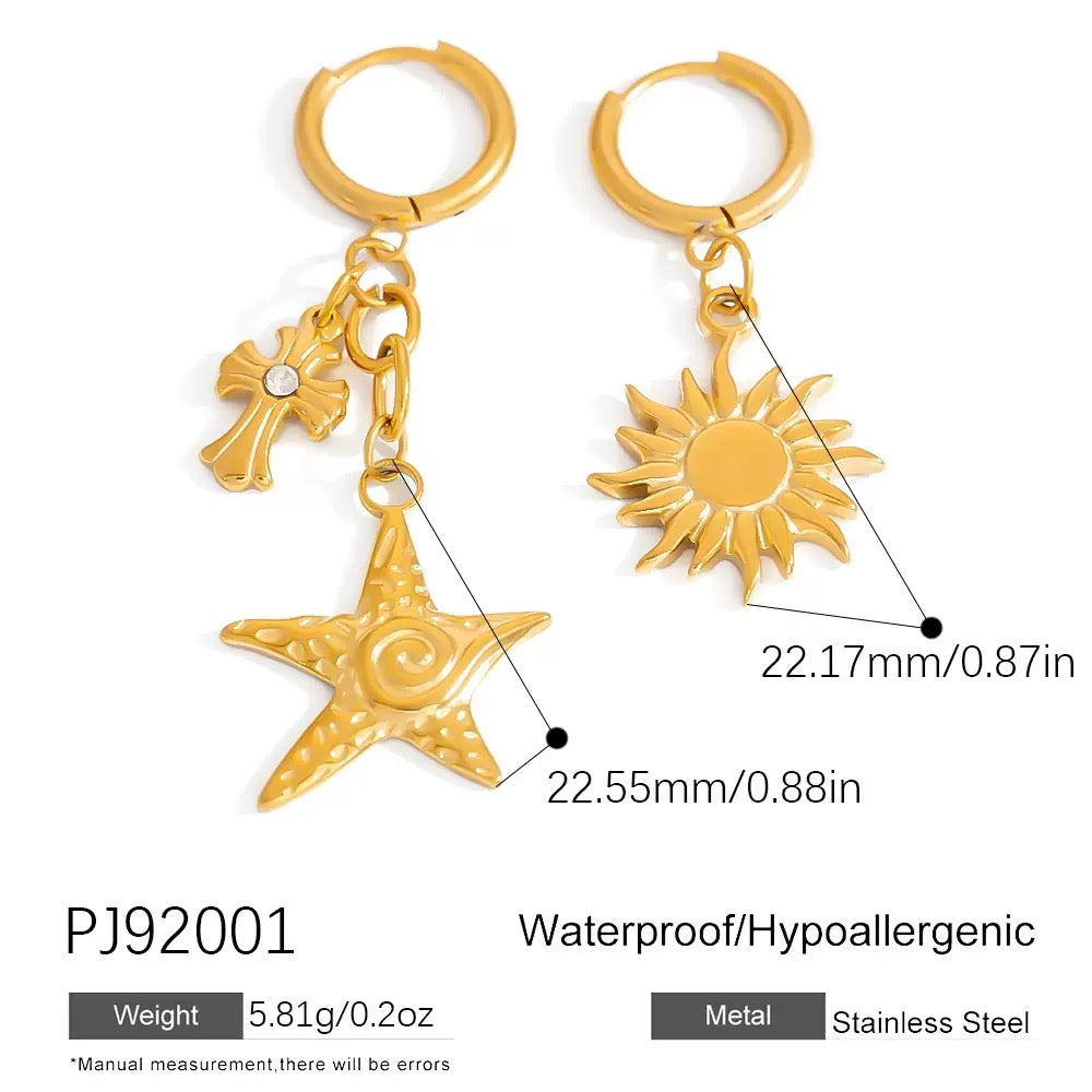 Starfish sun earrings