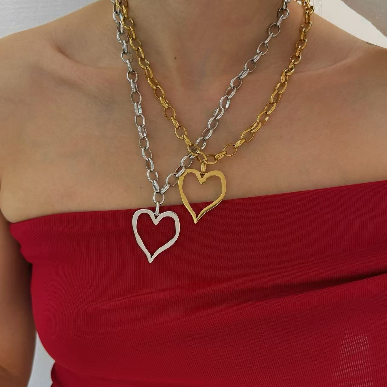 Big heart statement necklace