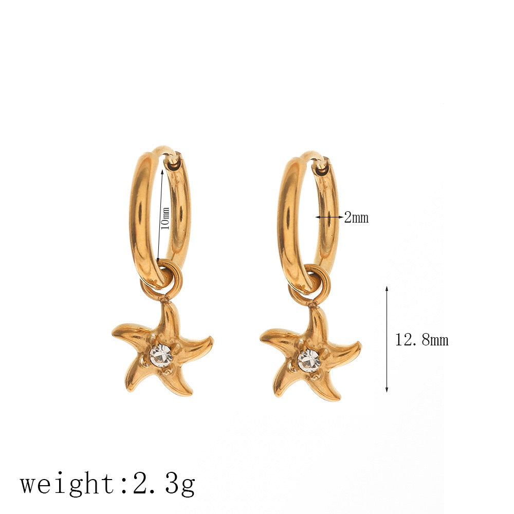 Dainty starfish hoops