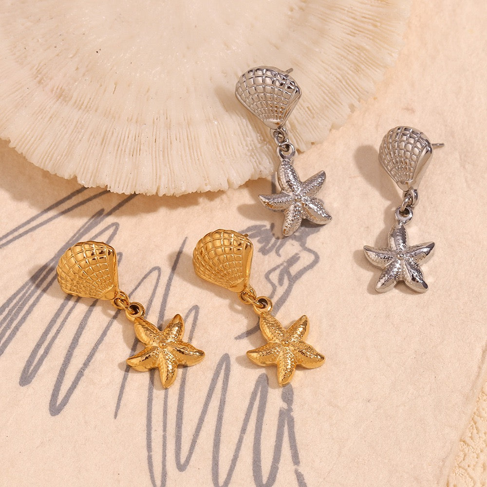 Montana shell starfish earrings