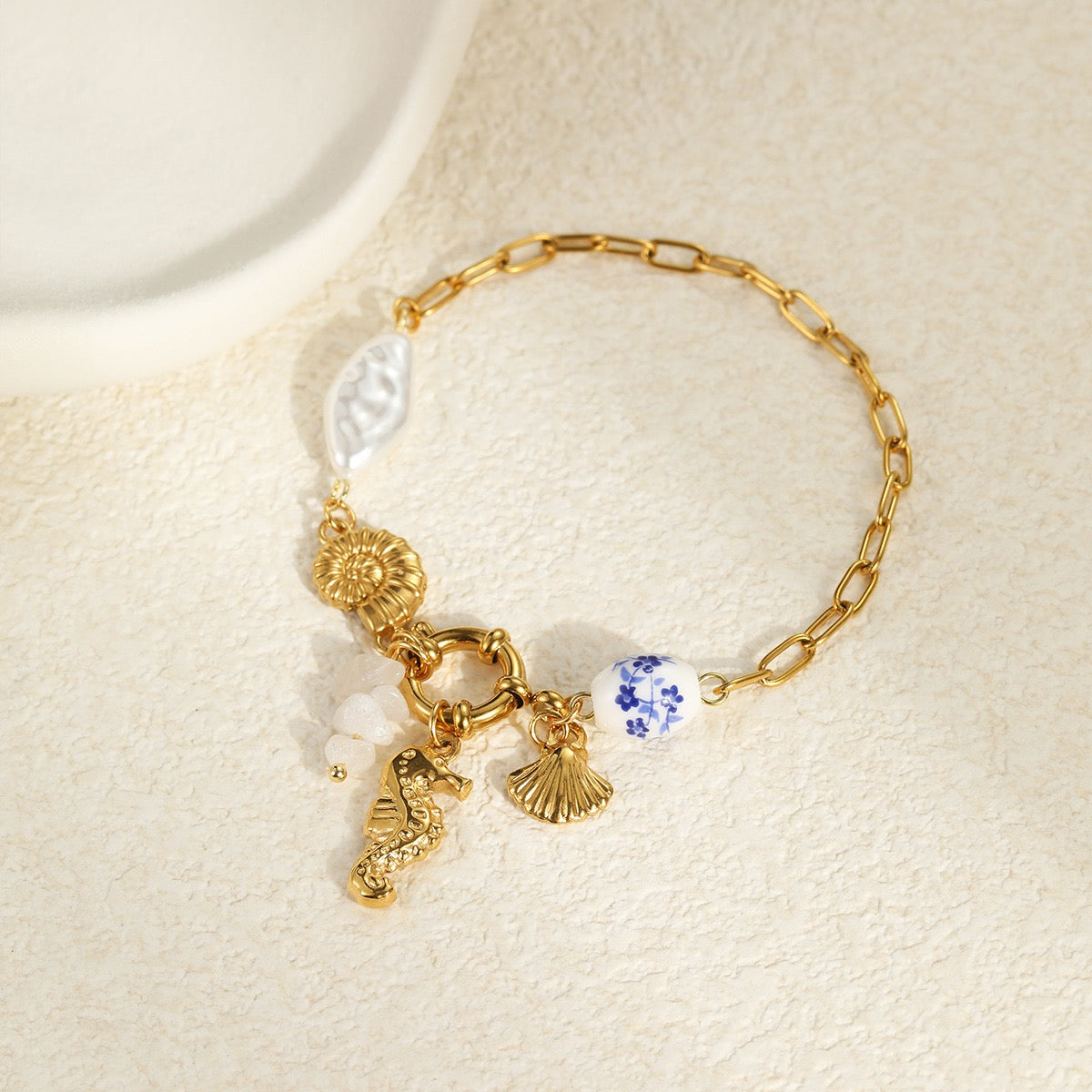 Seahorse blue memory bracelet