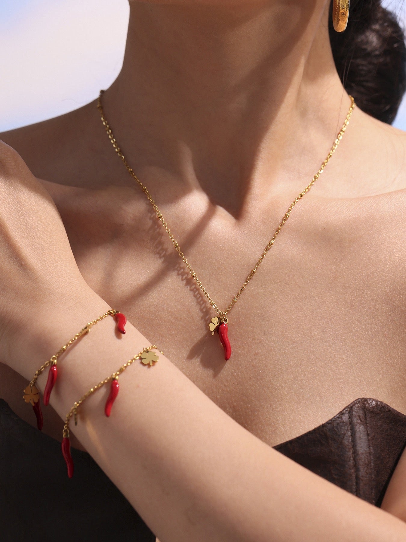 Little red chilli bracelet