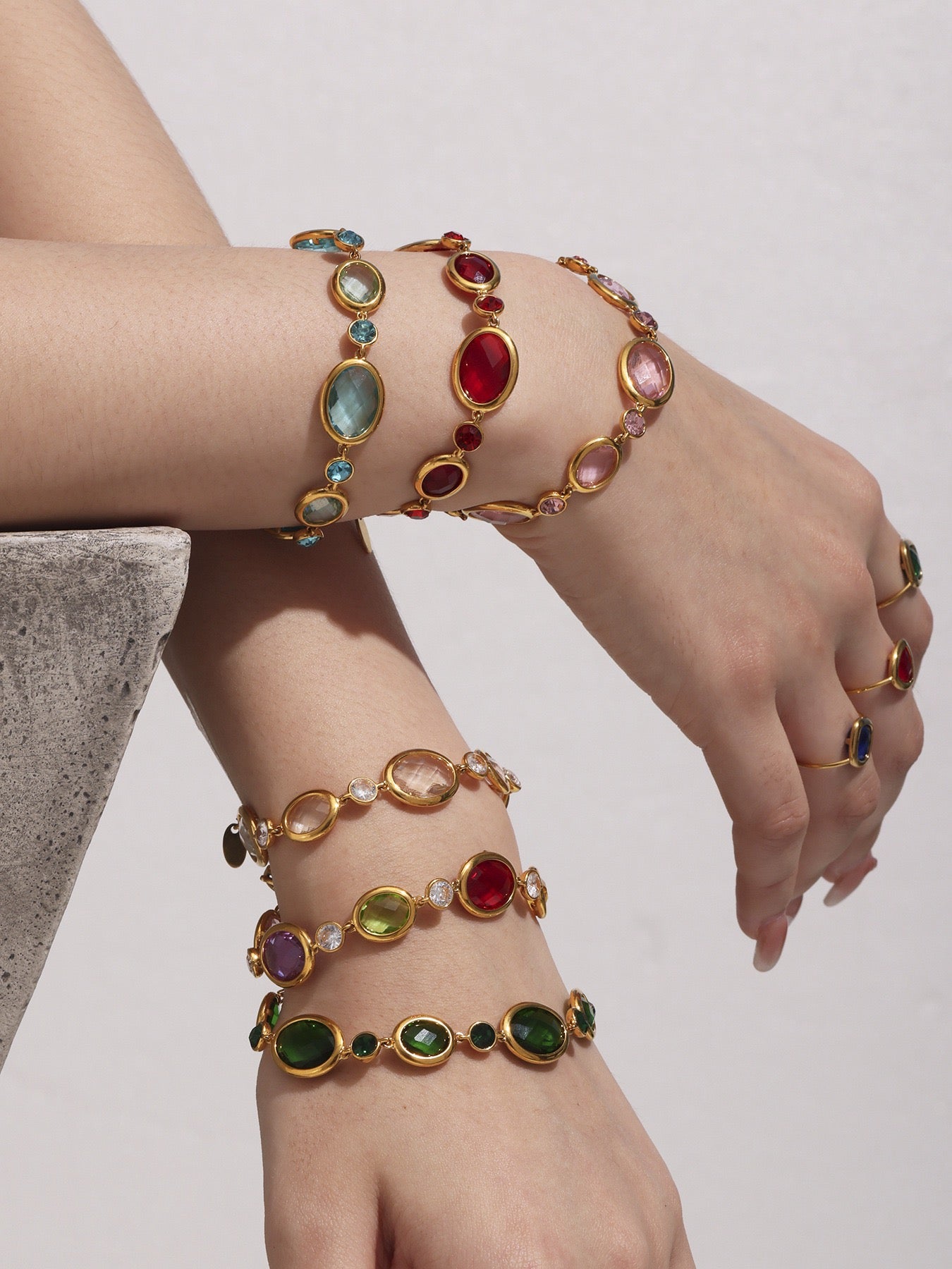 Rainbow glass bracelets