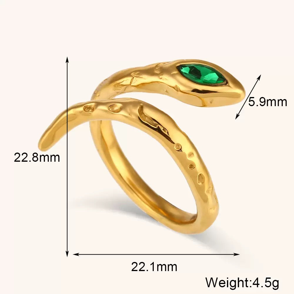 Egyptian snake tale rings