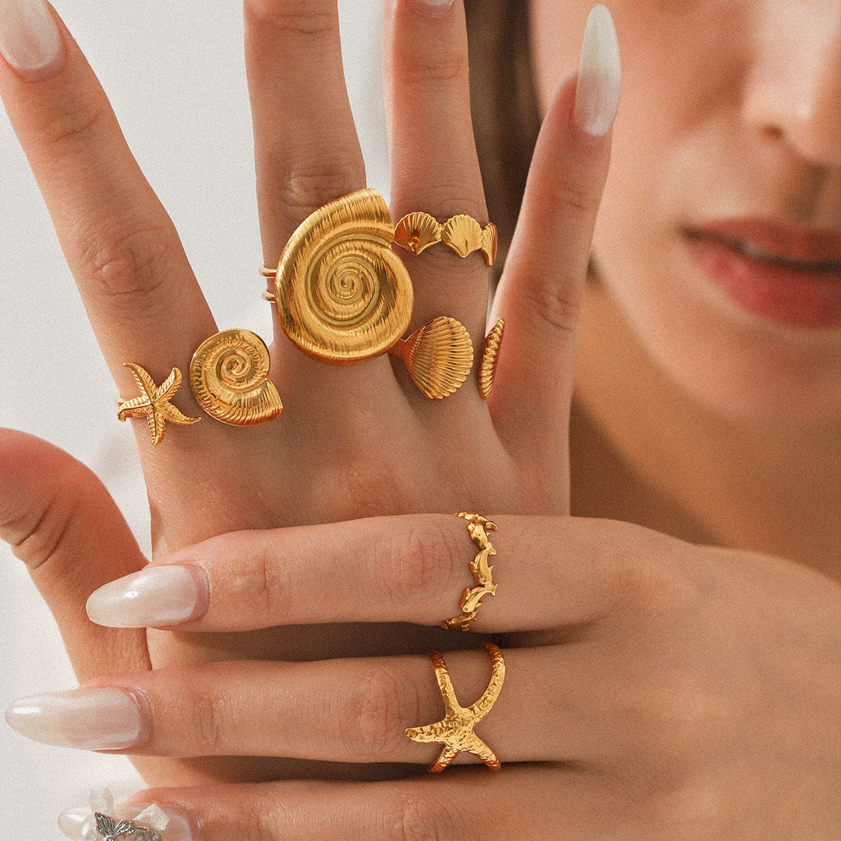 Carina Three shells rings