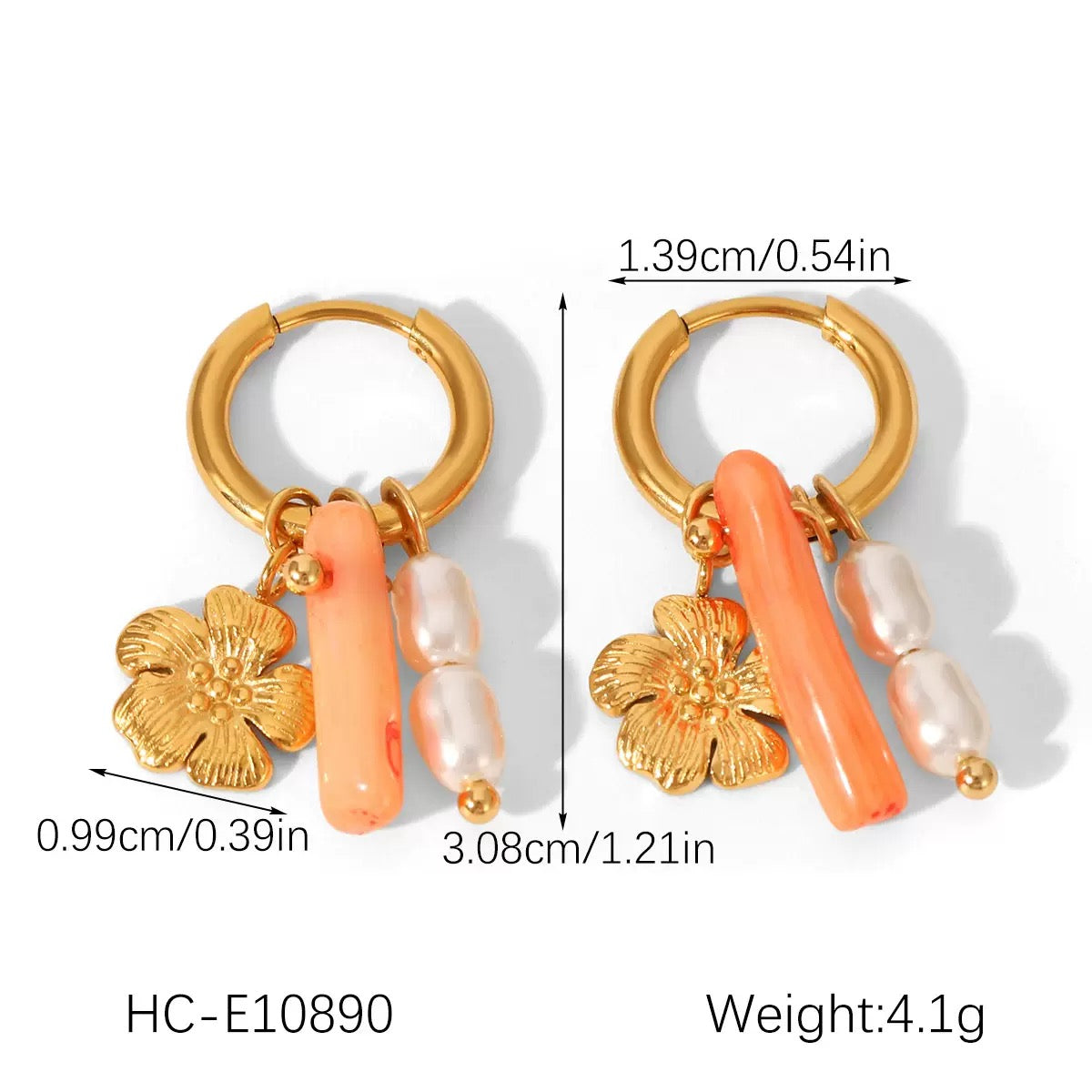Little ocean charm hoops
