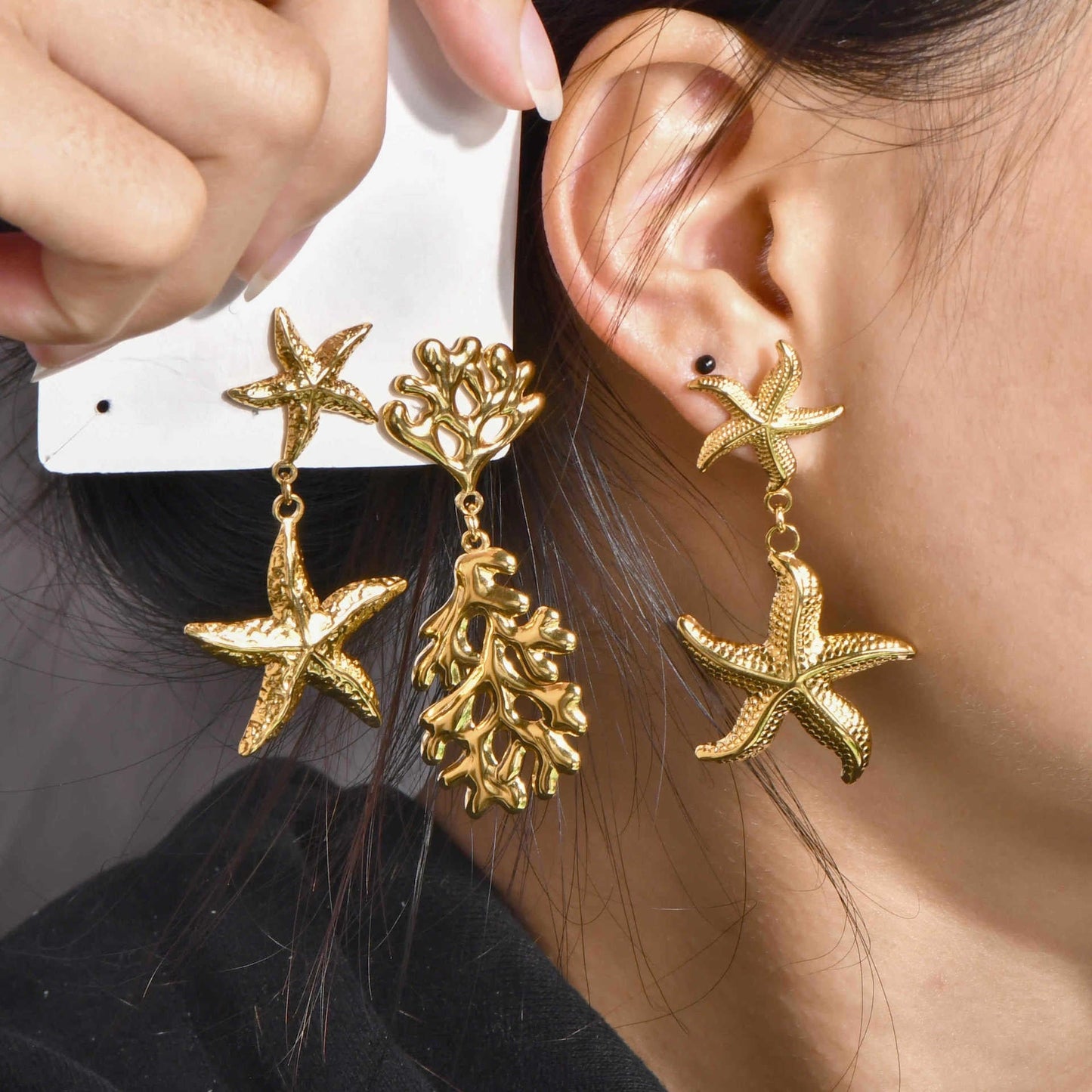Ocean creatures coral earrings