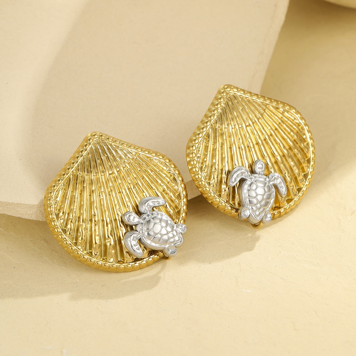 Turtle shell earrings