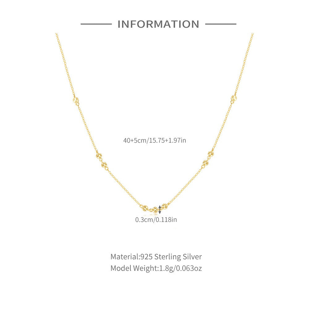 Mini chips sterling silver necklace