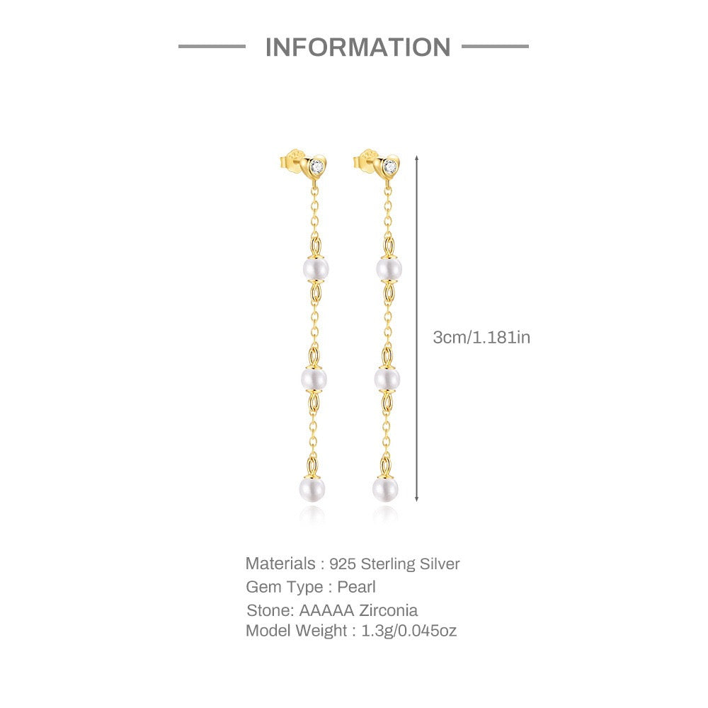 Sterling silver dainty pearly earrings