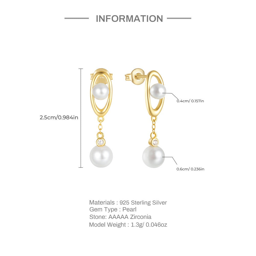 Sterling silver pearly earrings