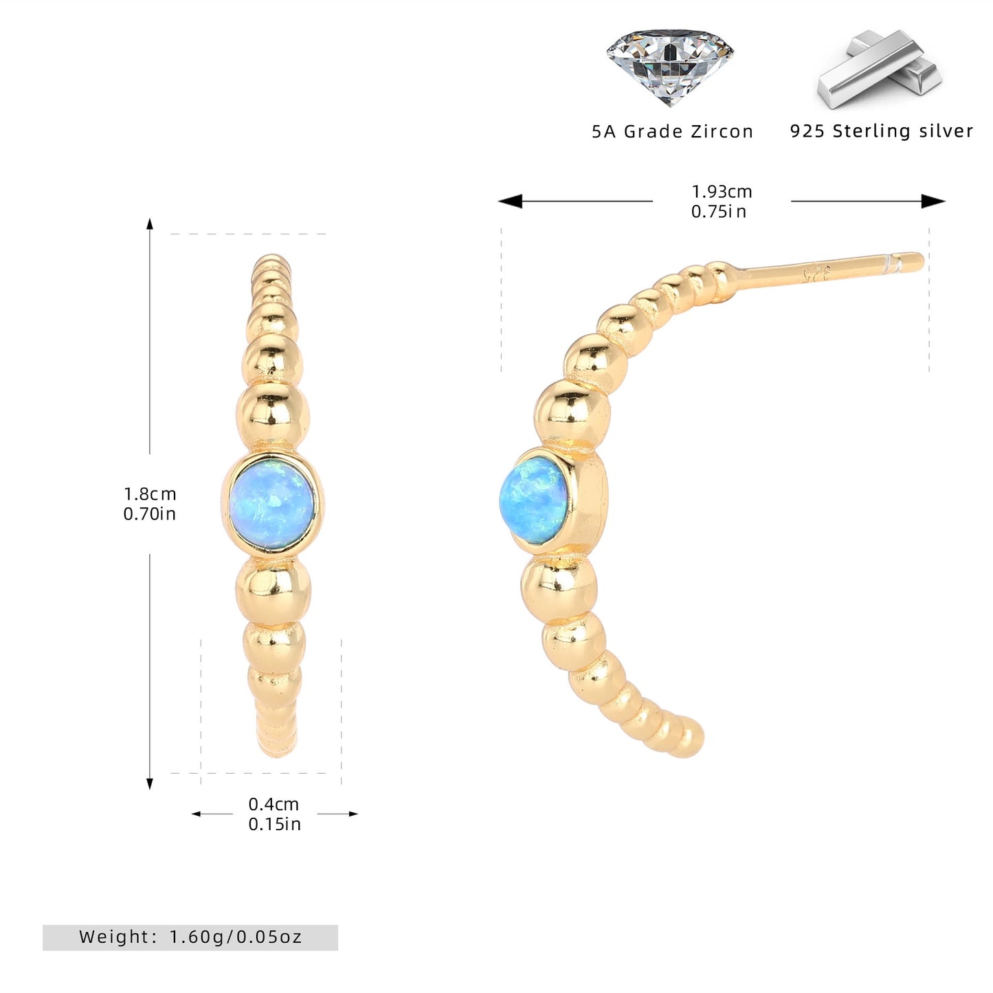 Malani Opal sterling silver earrings