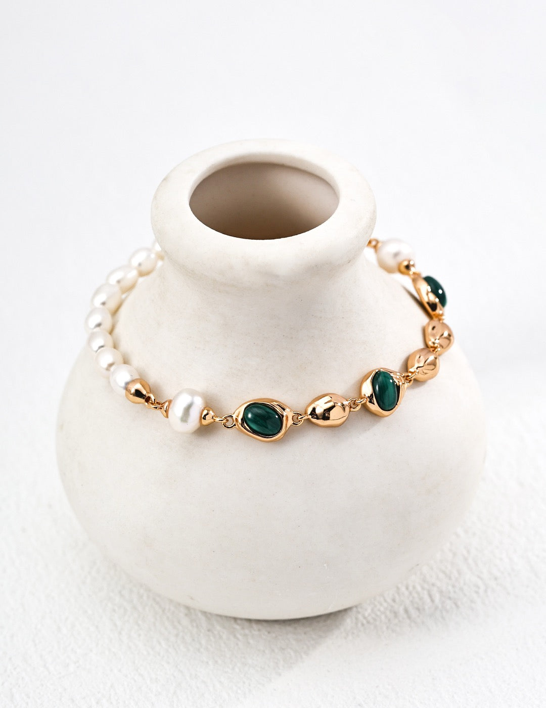 Suzan Green malachite pearl bracelet