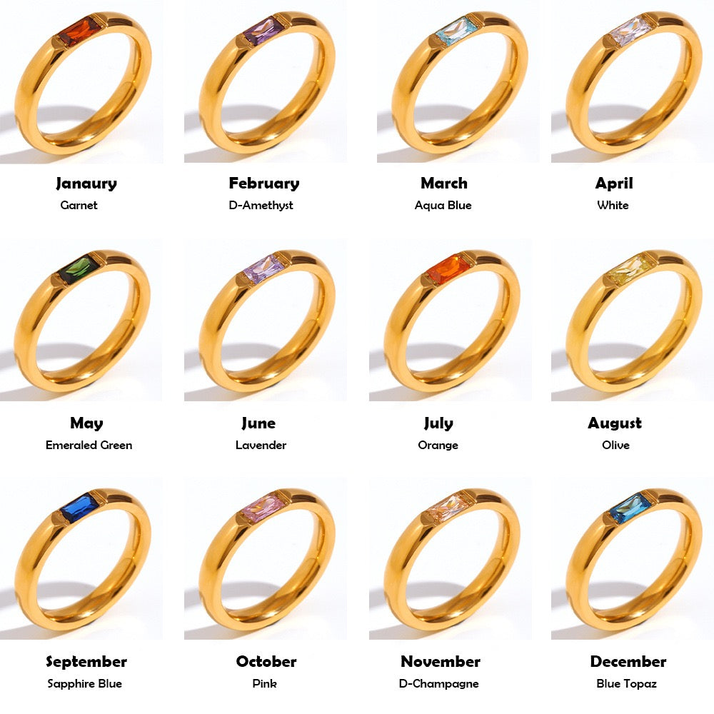 Birth stone rings
