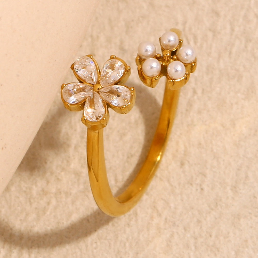 Double flower rings