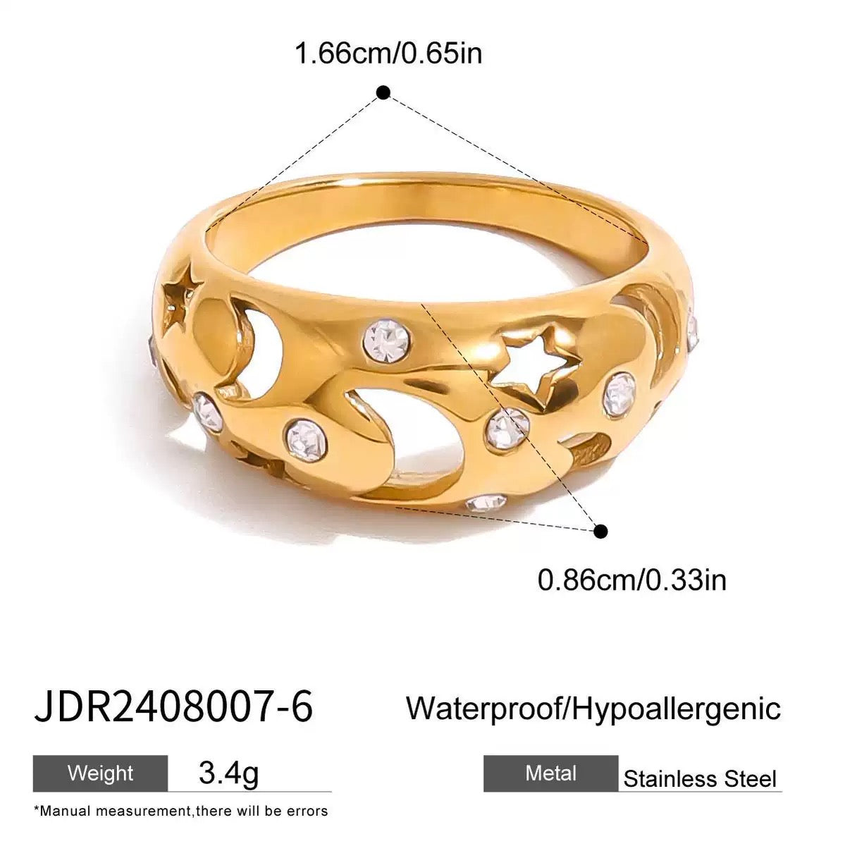 Summer night moon ring