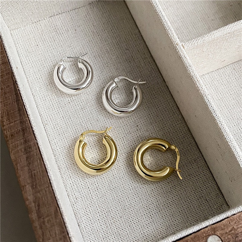 Sterling silver classic hoops