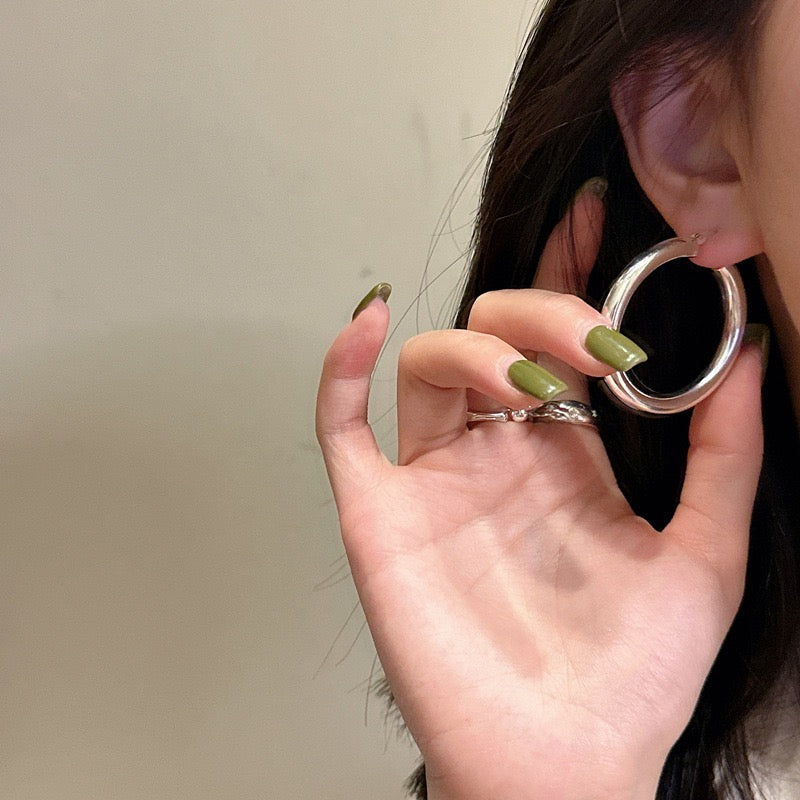 Sterling silver big hoops