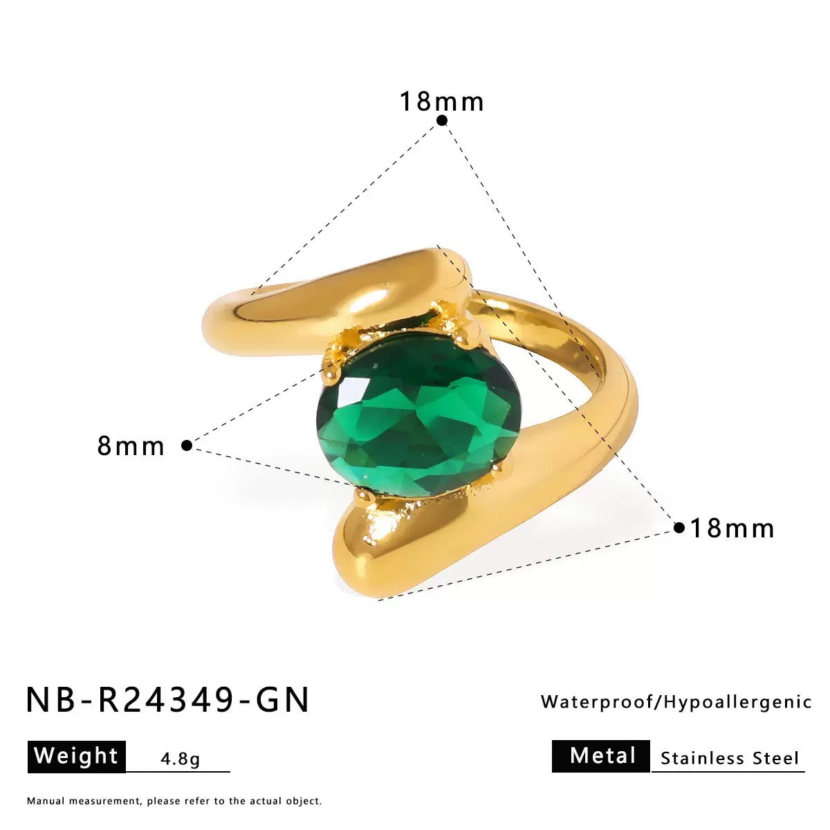 Green fun rock rings