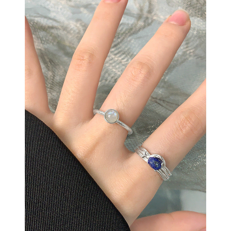 Keith Dark blue gem rings