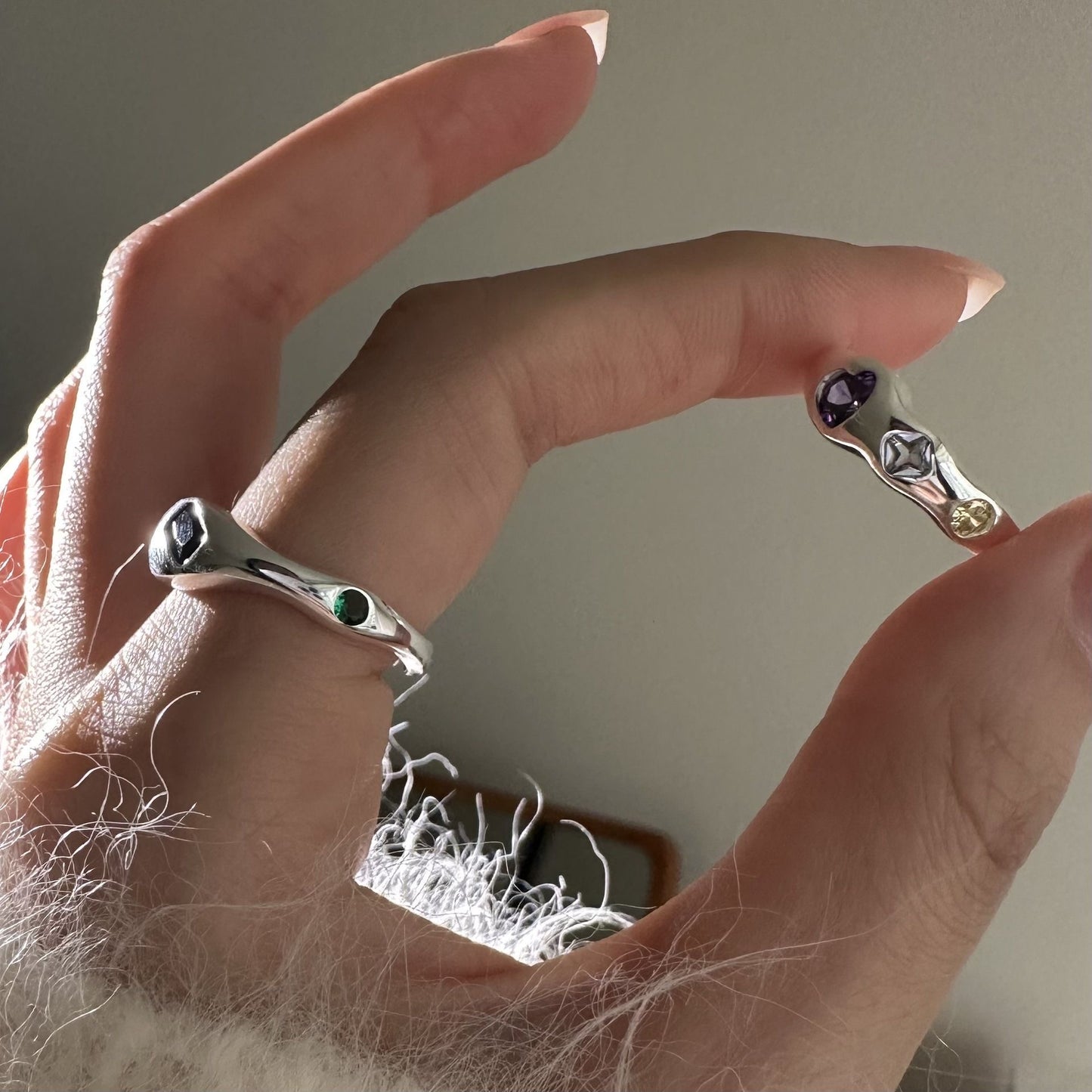 Billy Purple heart Silver ring