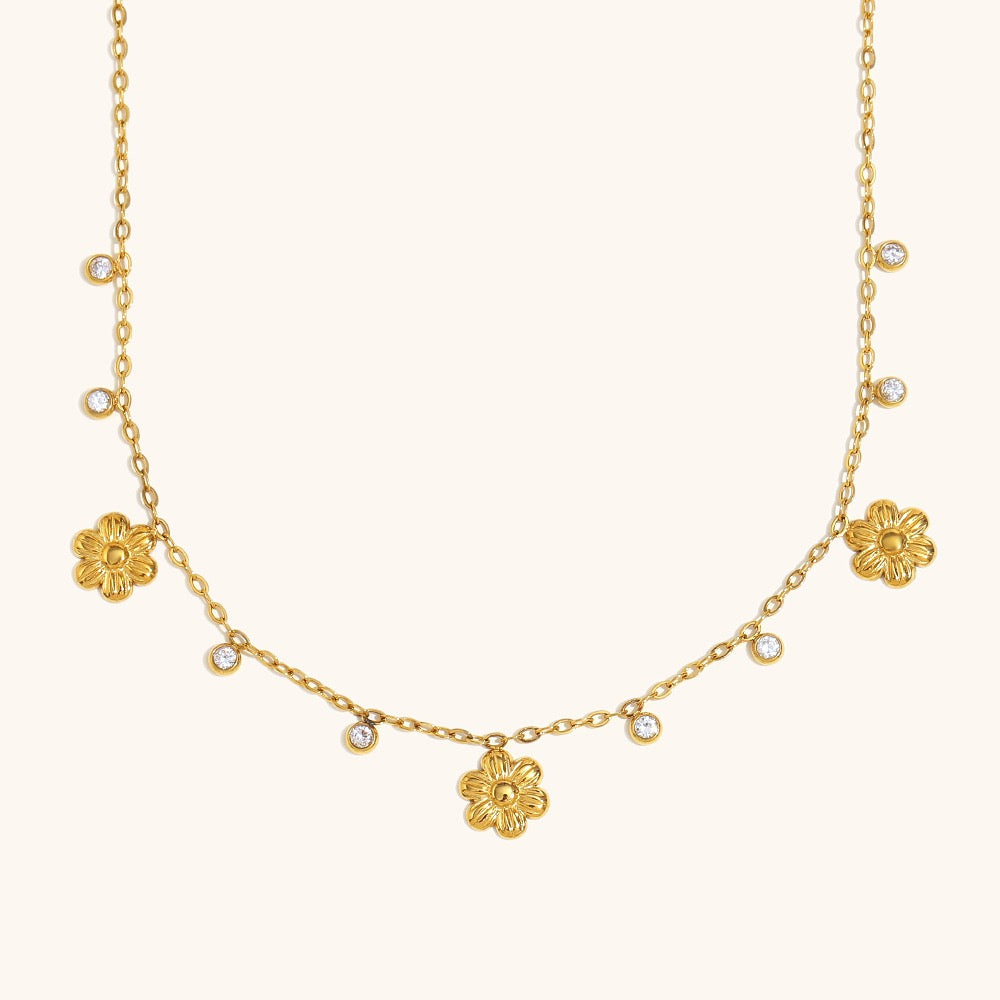 Dainty flower drop necklace