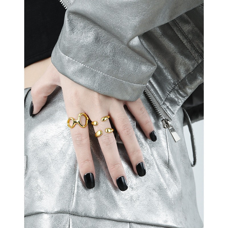 Bitty round sterling silver ring