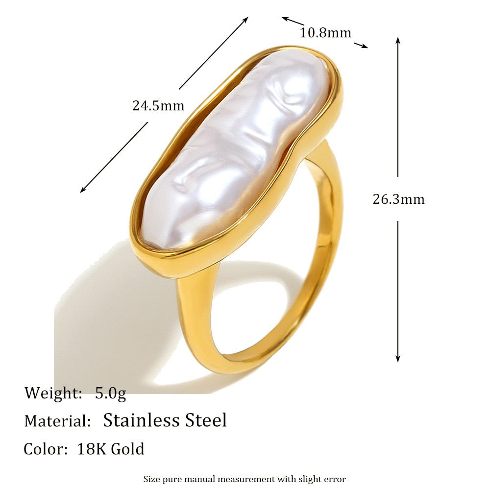 Pearly statement ring