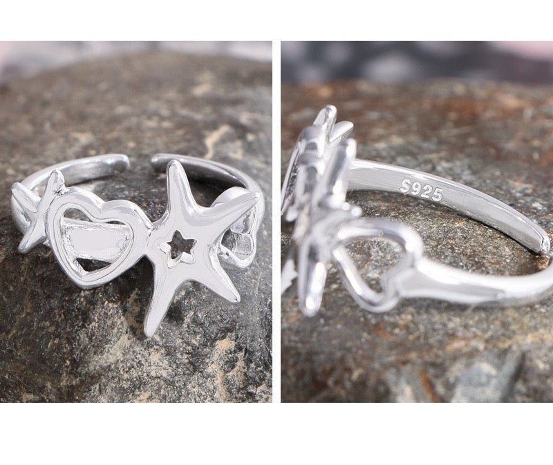 Sterling silver starfish rings