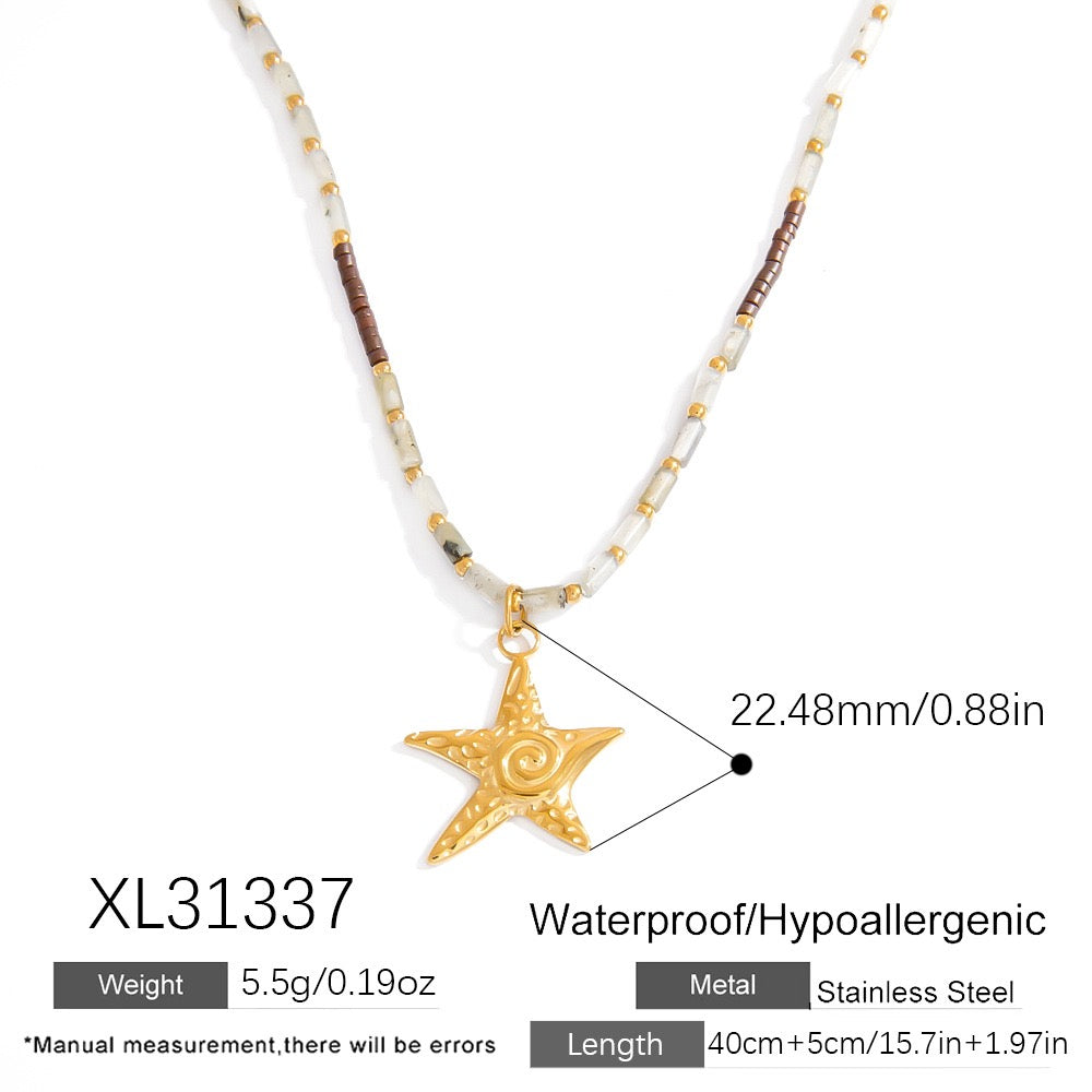 Swirl star necklace
