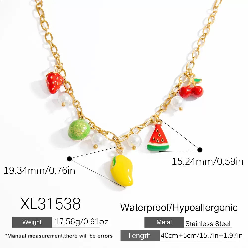 Mango charm necklace