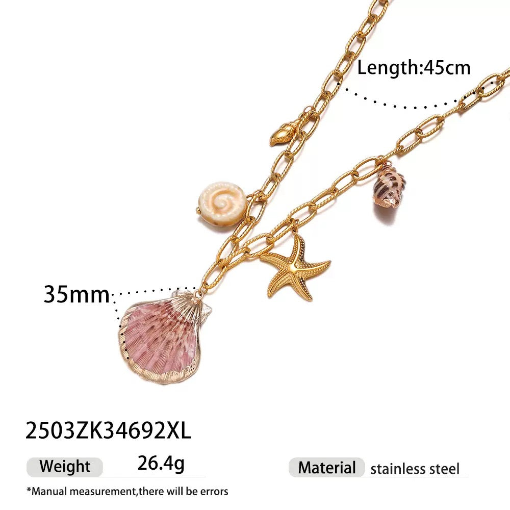 Natural shell charm necklace
