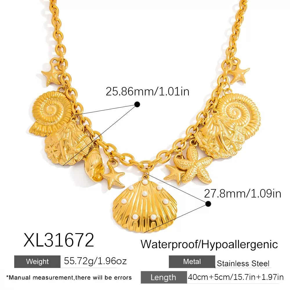 Sea world charm chunky necklace