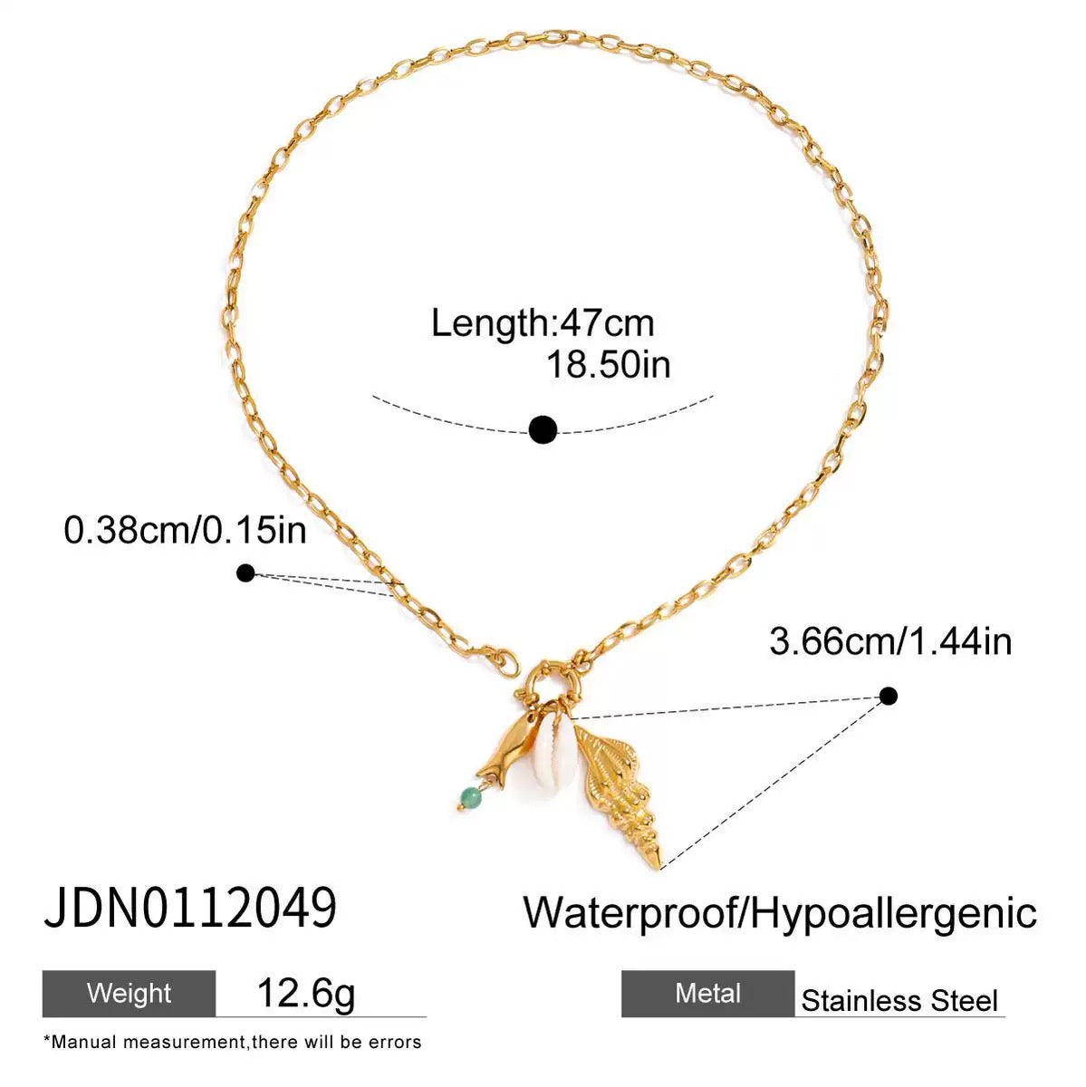 Sea snail fish necklace